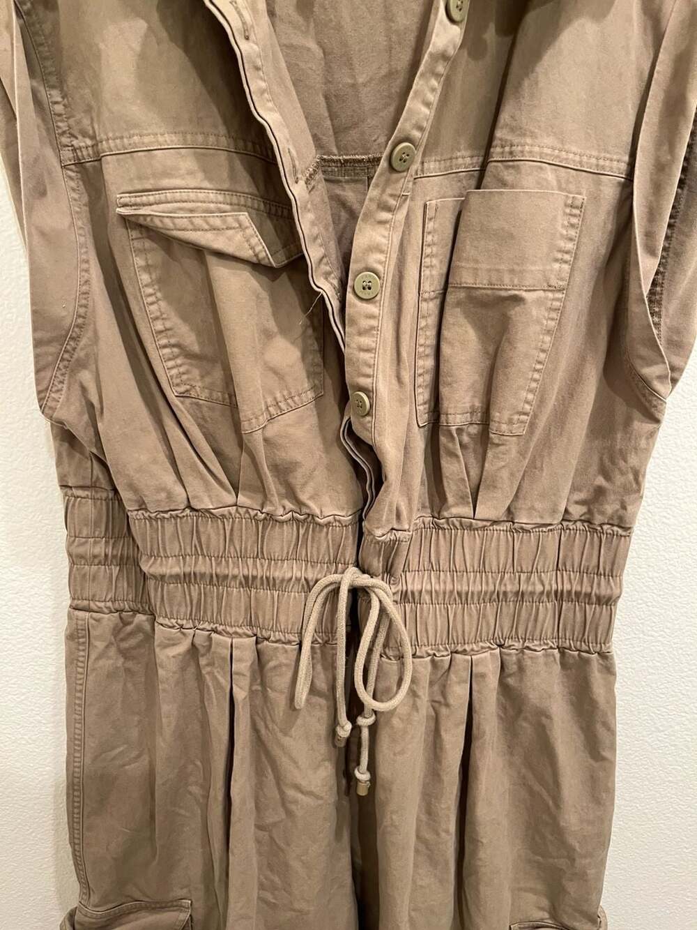 FARM Rio Cotton Utility Jumpsuit in Olive Green - Picture 9 of 15